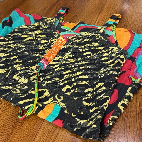 Y2K Colorful Patterned Dress with Pockets Beach Dress Funky Polka Dot - Picture 11 of 12